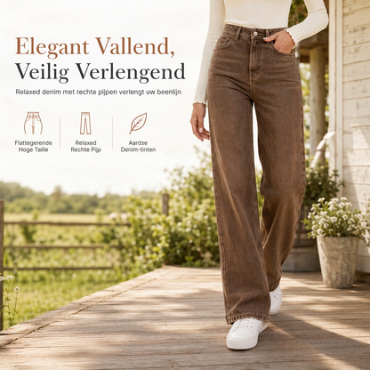 🔥Gratis verzending✈️Dames jeans met losse pasvorm en rechte pijp