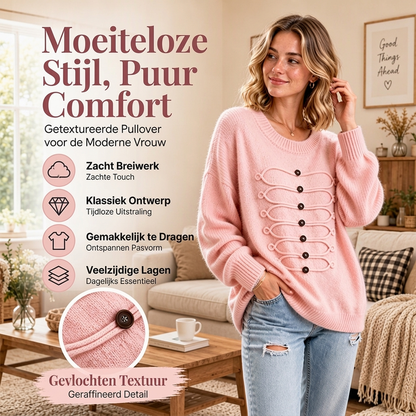 Elegant damesvest met ronde hals en gevlochten detail