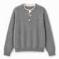 Casual Mock Two-Piece V-hals Gebreide Trui met Knopdetails