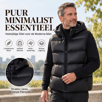 Lichtgewicht thermisch hooded bodywarmer voor heren