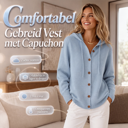 🔥Gratis verzending✈️ Dames Gebreid Vest met Capuchon