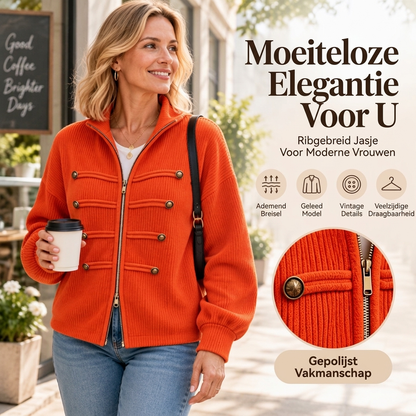 Casual geribbelde ritsjas voor dames