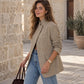 Chic Bruin Geruit Jack voor Dames