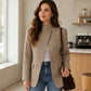 Chic Bruin Geruit Jack voor Dames
