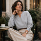 Casual sweatshirt voor dames met gesplitste V-hals