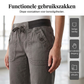 Lage taille wijde broek met trekkoord