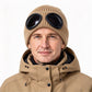 Unisex warme gebreide muts met bril