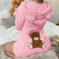 Schattige pluchen onesie met berenoren voor dames