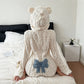 Schattige pluchen onesie met berenoren voor dames