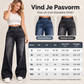 Elastische high-waist jeans met wijde pijpen