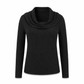 Damescol top met col, geribd breisel, lange mouwen