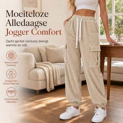 Casual corduroy joggingbroek voor dames
