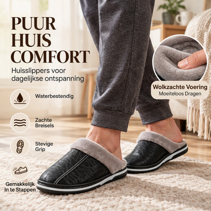 Heren waterdichte wintersloffen met pluche voering