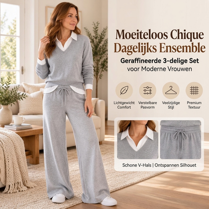 Casual gezellige gebreide 3-delige set voor dames