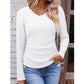 Elegante gebreide damestop met V-hals