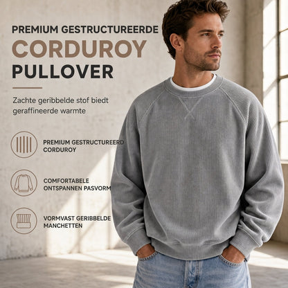 Heren corduroy ronde hals lange mouwen pullover sweatshirt