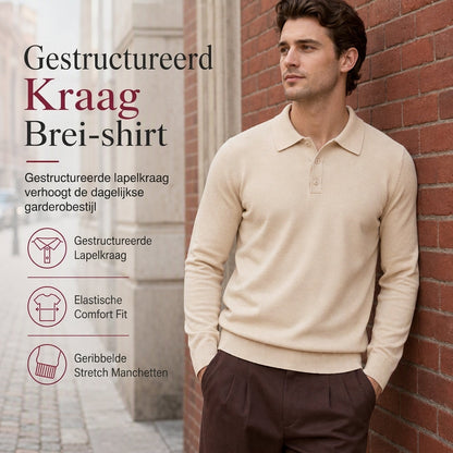 Heren effen gekleurd lange mouwen gebreid shirt pullover trui