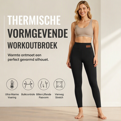 Thermische yogabroek met hoge taille voor dames