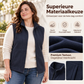 Thermisch gewatteerd vest voor dames metstaande kraag