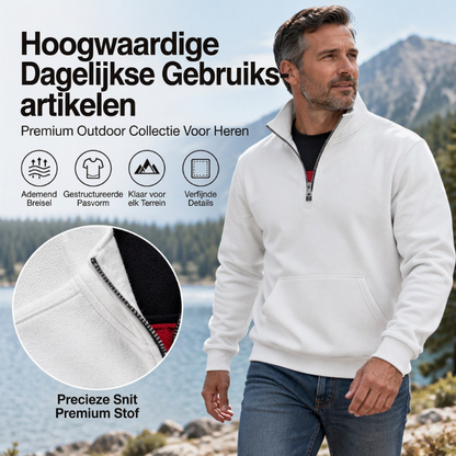Warme sweatshirt met halve rits voor heren