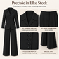 Elegante damesblazer met taille en wijde pantalon set