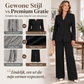 Elegante damesblazer met taille en wijde pantalon set