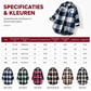 Casual geruit dames overhemdjack met knopen, lange mouwen