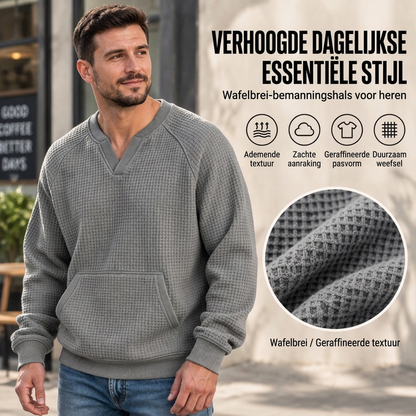 Heren Casual Wafelgebreid Sweatshirt