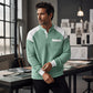Heren casual geblokte wafelgebreide henley-top