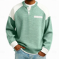 Heren casual geblokte wafelgebreide henley-top