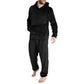 2-delige set heren sweatshirt met capuchon en broek van pluche
