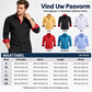 Herenoverhemd zakelijke casual lange mouwen contrast