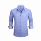 Herenoverhemd zakelijke casual lange mouwen contrast