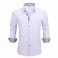 Herenoverhemd zakelijke casual lange mouwen contrast