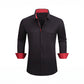 Herenoverhemd zakelijke casual lange mouwen contrast