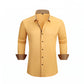 Herenoverhemd zakelijke casual lange mouwen contrast