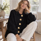🔥Gratis verzending✈️Dames Elegante revers gebreid vest met gouden knopen