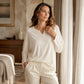 Casual top met V-hals en lange mouwen voor dames