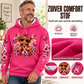 Heren hoodie met highland-koe-print en zak