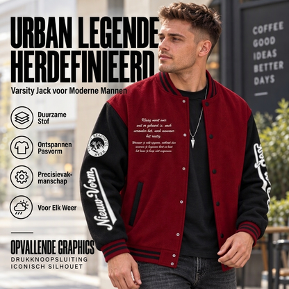 Heren casual colour-block baseballjas