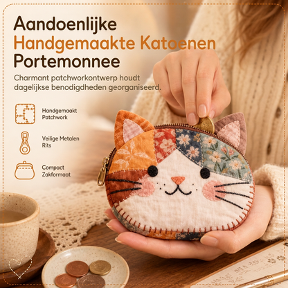 Schattige Gewatteerde Katten Mini Portemonnee en Draagbare Kaarthouder Kleine Creatieve Zak voor Meisjes
