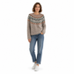 Dames Gebreide Pullover met Ronde Hals, Losvallend, Colour Block