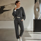 Casual tweedelige set voor dames van wafelstructuur