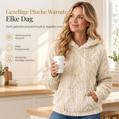 Vrouwen losvallende pullover jacquard hooded pluche hoodie voor herfst en winter