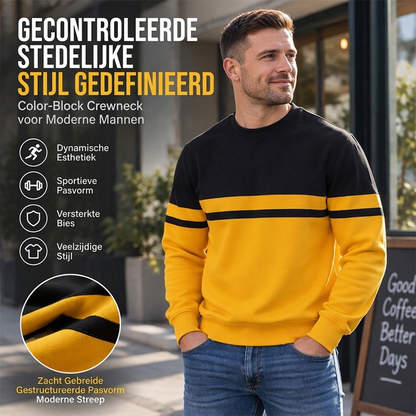 Heren Casual Ronde Hals Color-Block Sweatshirt