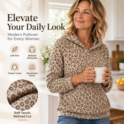 Casual dames-sweatshirt met luipaardprint