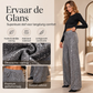 Breedlopende glinsterende glitterbroek voor dames
