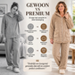 Dames Pluche Kabelgebreid Hoodie Jas & Broek Set