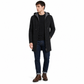 Heren middelange dikke cardigan met capuchon