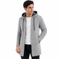 Heren middelange dikke cardigan met capuchon